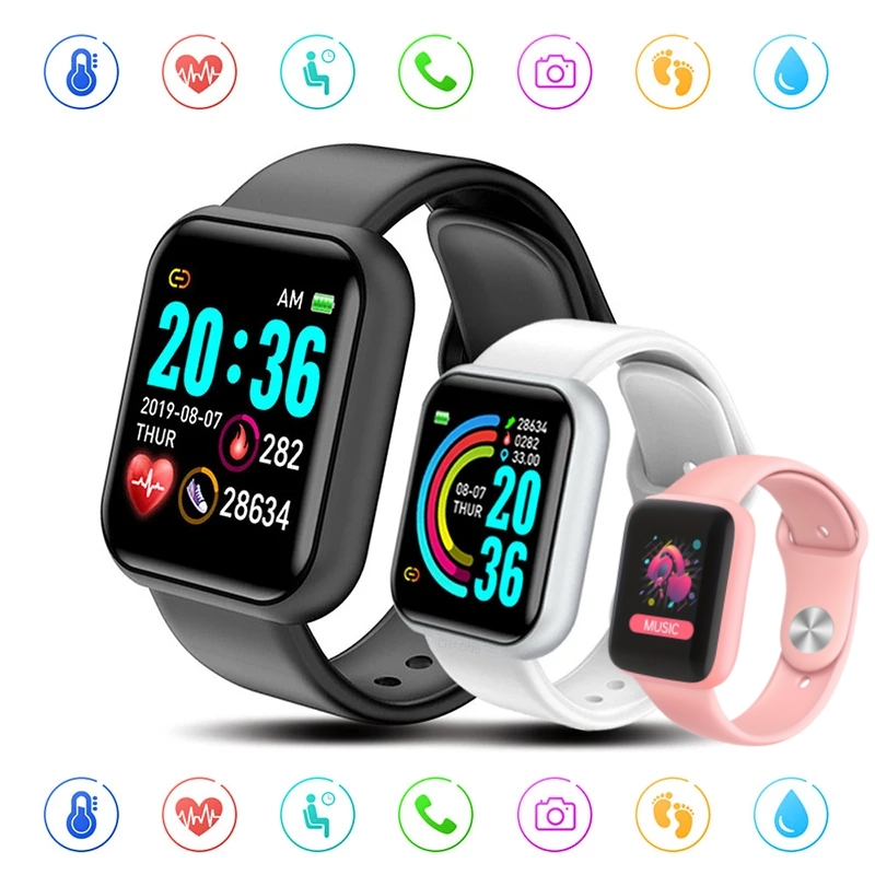 Smartwatch Icon - Bluetoothスマートスポーツウォッチ,防水フィットネスブレスレット,血圧,心拍数,睡眠モニター,カラーディスプレイ,ライフ