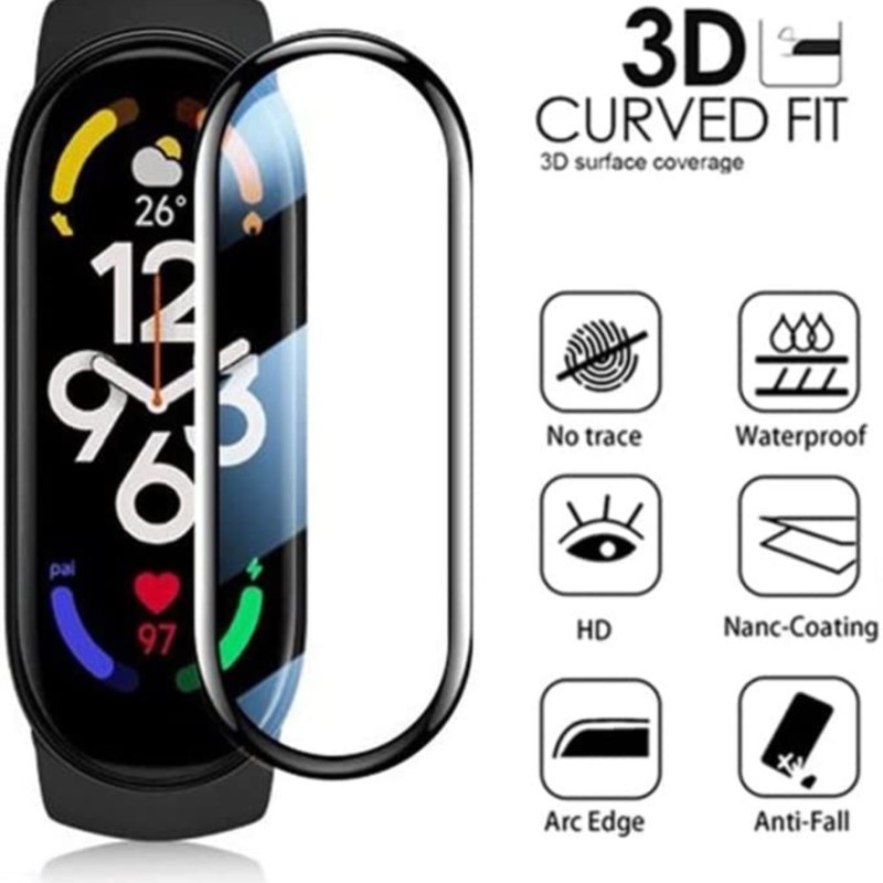 Smartwatch Case - 3D フルスクリーンプロテクター Xiaomi Mi バンド 6