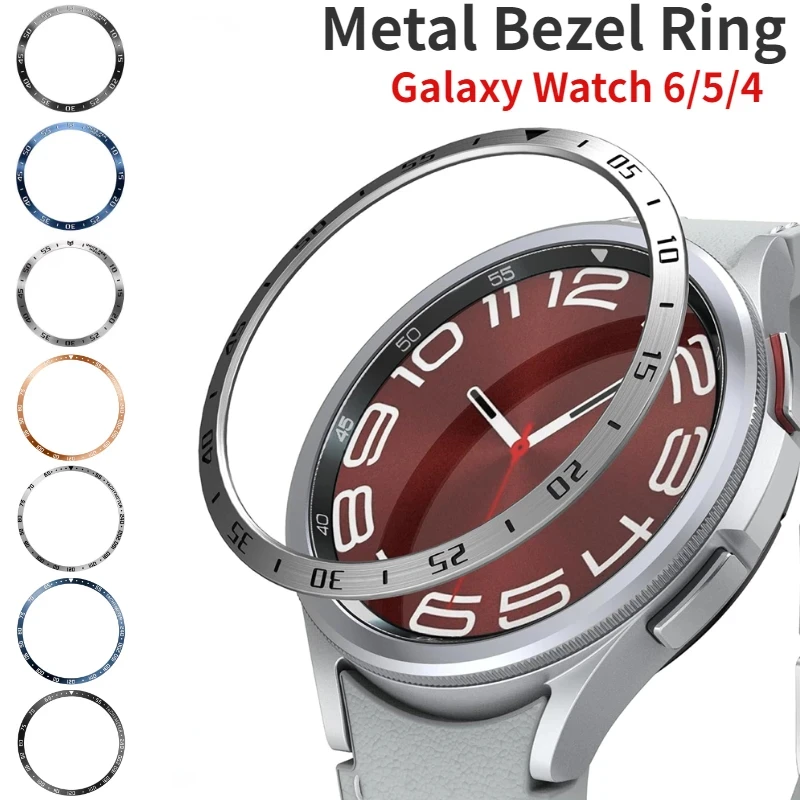 Smartwatch Icon - サムスンギャラクシーウォッチ用メタルベゼル6、クラシック、47mm、43mm、46mm、42mm、時間、速度、スケール、保護カバー、6、5、4 40mm、44mm
