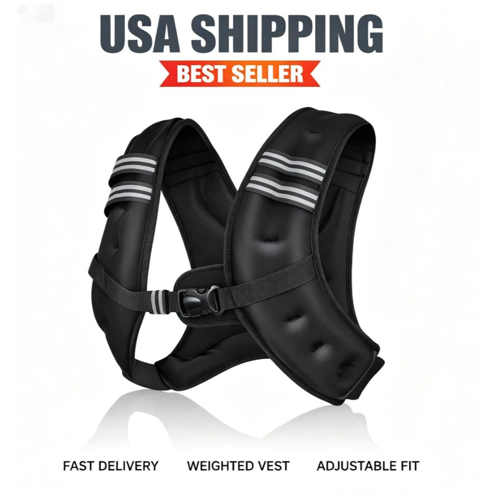 Rugged Sport Strap - フィットネスウェイトベスト、鉄製ペレット入り、調節可能なストラップ、ネオプレン製ワークアウトベスト、ランニング、ウォーキング、トレーニング用、男女兼用、子供用