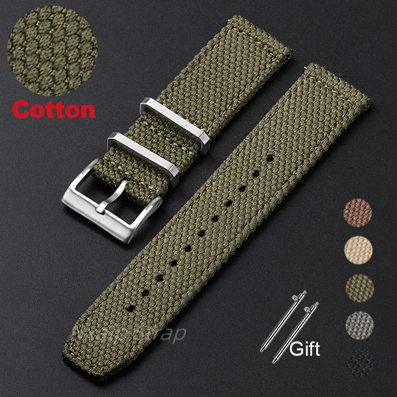 Nylon Nato Strap - 20 ミリメートル 22 ミリメートルナイロンコットン時計ストラップメンズミリタリースポーツ時計バンドセイコーオメガシーマスター編組ブレスレットクイックリリース