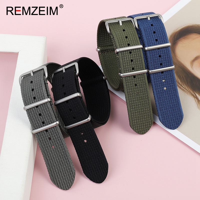 新しいリブナイロン時計ストラップ 18 ミリメートル 20  - Nylon Nato Strap のレビューと価格
