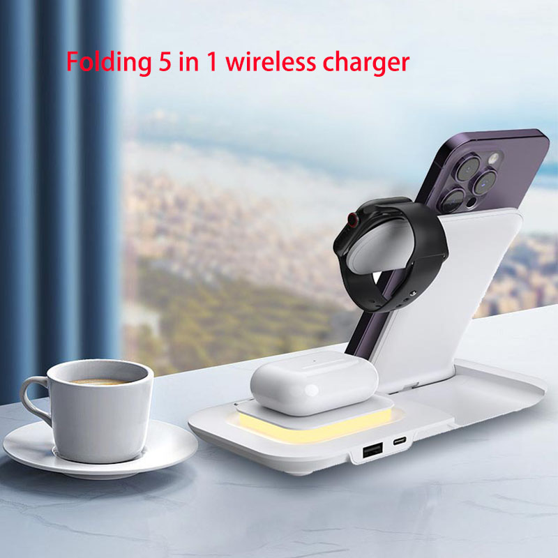 ホット3in1折りたたみ式ワイヤレス携帯電話充電ステーション - Smartwatch Ac のレビューと価格
