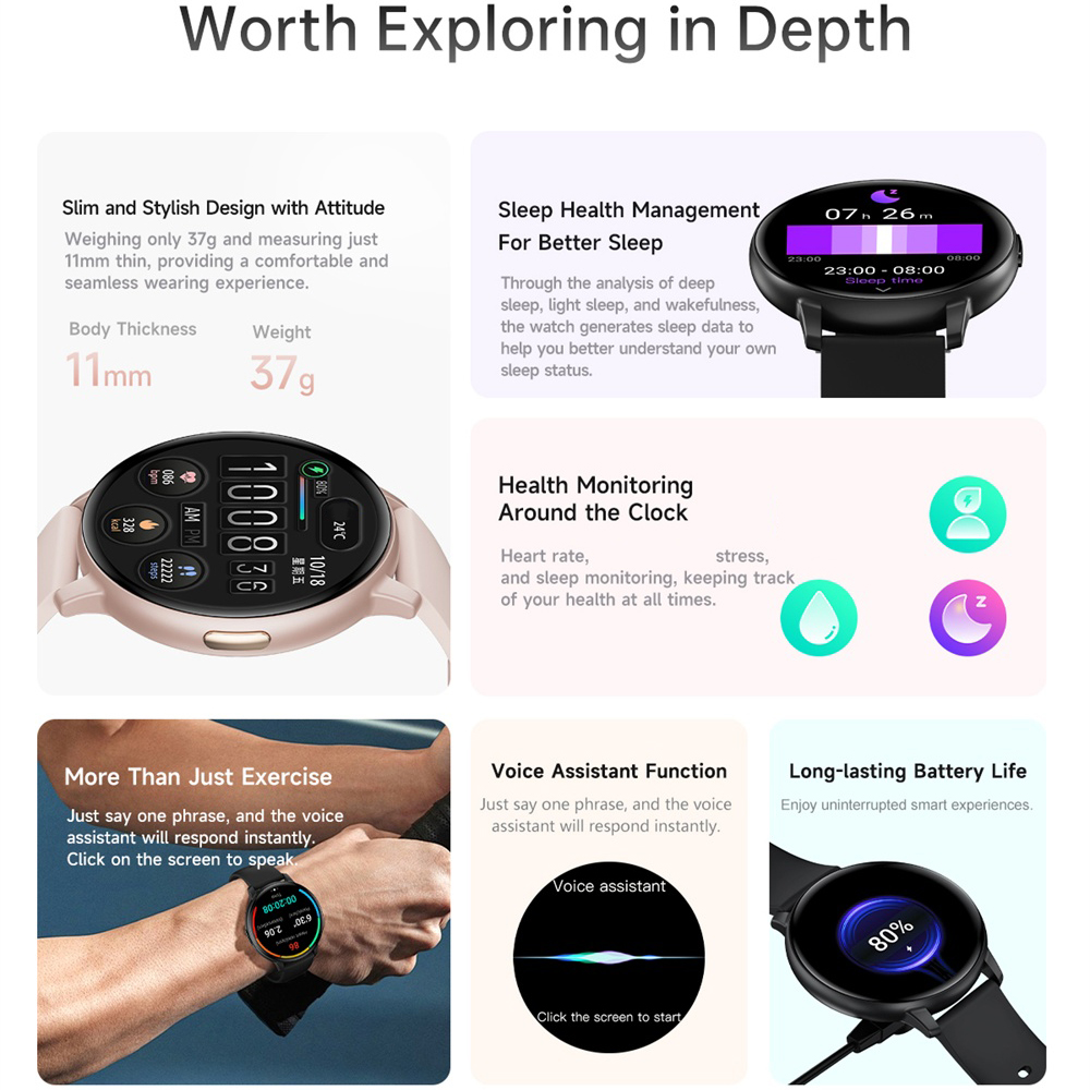 BT コールスマートウォッチ女性スポーツフィットネストラッカ - Smartwatch Custom のレビューと価格