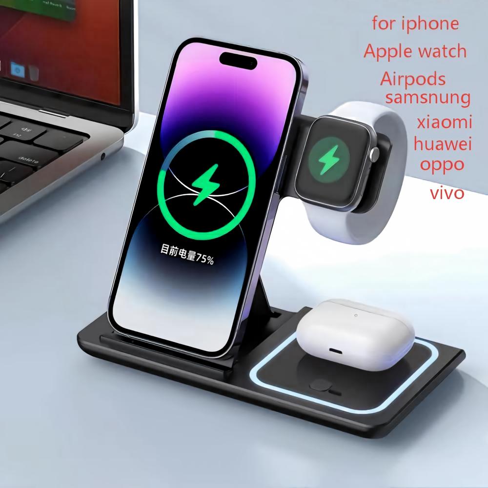 ワイヤレス充電器ホルダー スタンド 3 in 1 折りたたみ - Smartwatch Ac のレビューと価格