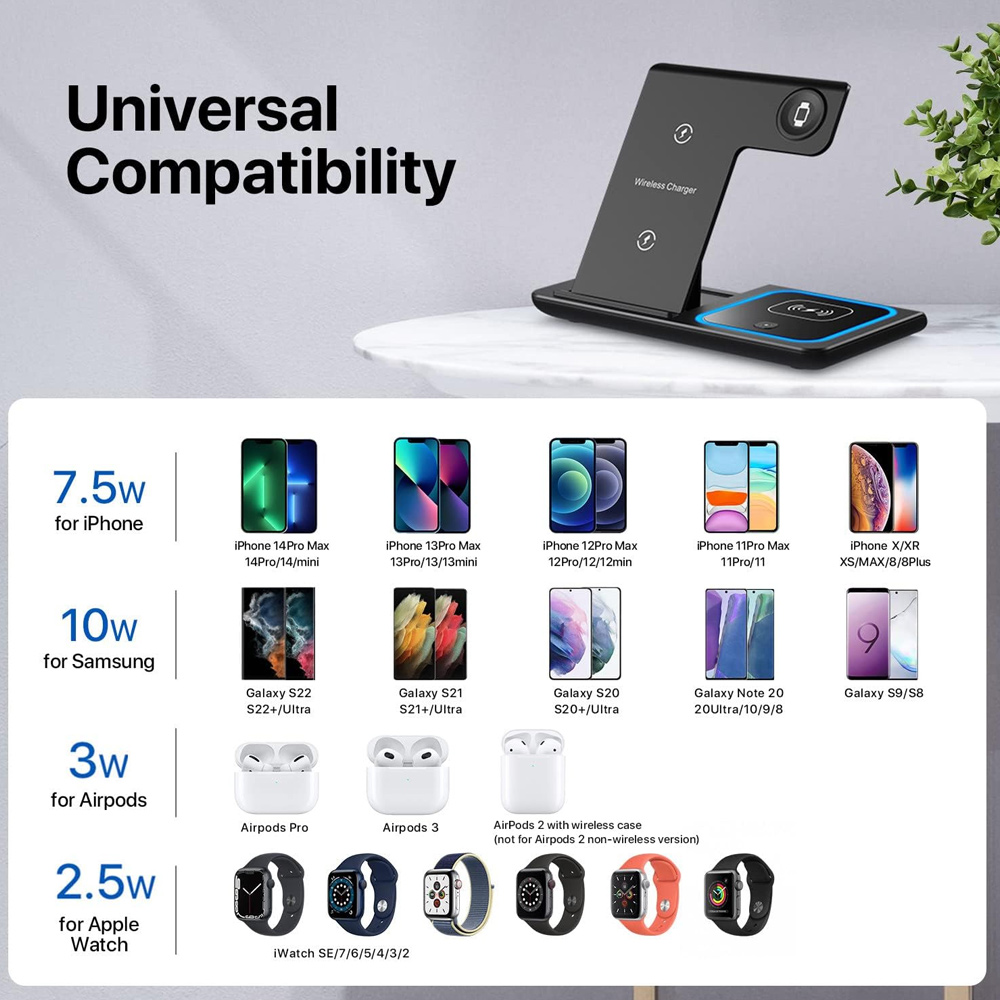 ワイヤレス充電器ホルダー スタンド 3 in 1 折りたたみ - Smartwatch Ac のレビューと価格