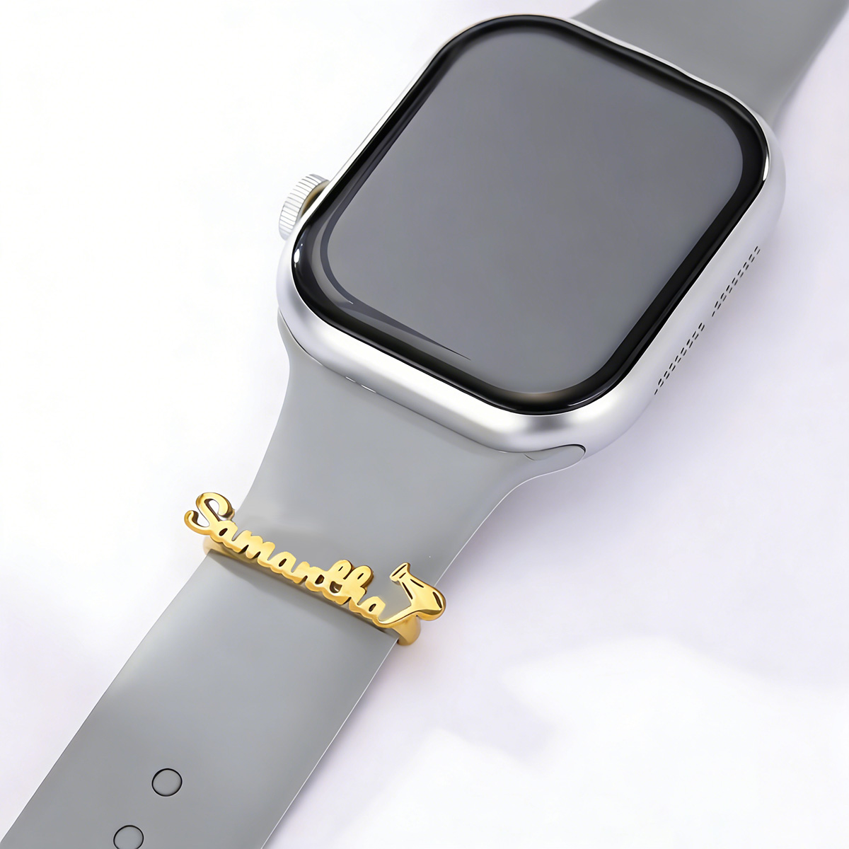 チャンドラーカスタム名メタルチャーム装飾リング時計バンドヘア - Smartwatch Straps & Accessories のレビューと価格
