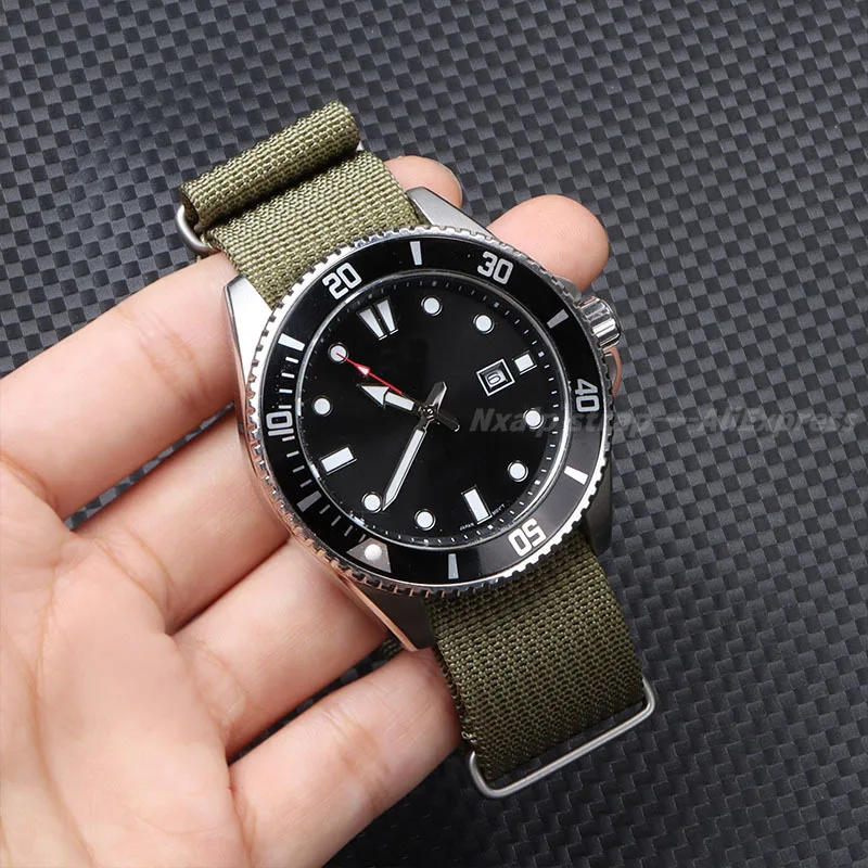 男性用リブ編みナイロンウォッチストラップ,セイコー用ミリタリ - Nylon Nato Strap のレビューと価格