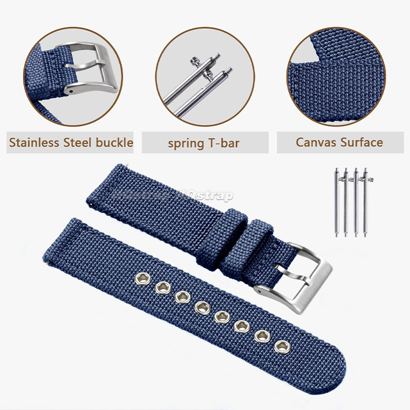 ナイロンキャンバスリストバンド、快適な時計バンド、クイックリ - Nylon Nato Strap のレビューと価格