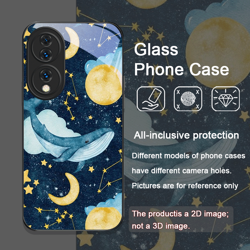 漫画風星空青いクジラプリント強化ガラス製スマホケース Hua - Huawei Nova 12 のレビューと価格