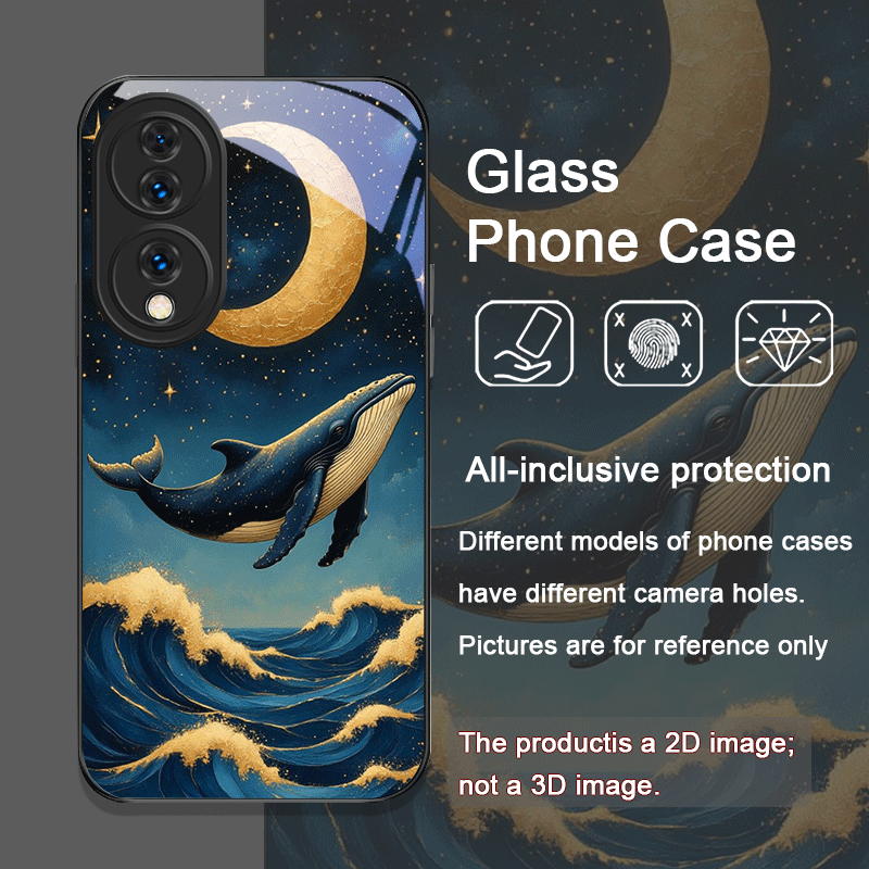 漫画風星空青いクジラプリント強化ガラス製スマホケース Hua - Huawei Nova 12 のレビューと価格