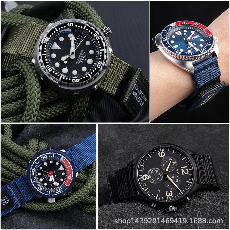 Nnatato-スポーツウォッチストラップ,20mmナイロン - Nylon Nato Strap のレビューと価格
