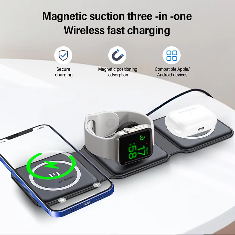 ユニバーサルQi2磁気折りたたみ式充電ステーション、iPho - Smartwatch Ac のレビューと価格