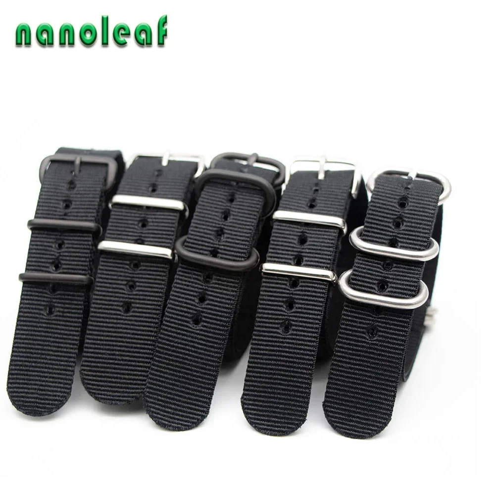 黒ナイロン時計バンド機械式時計スポーツブレスレット交換ストラ - Nylon Nato Strap のレビューと価格