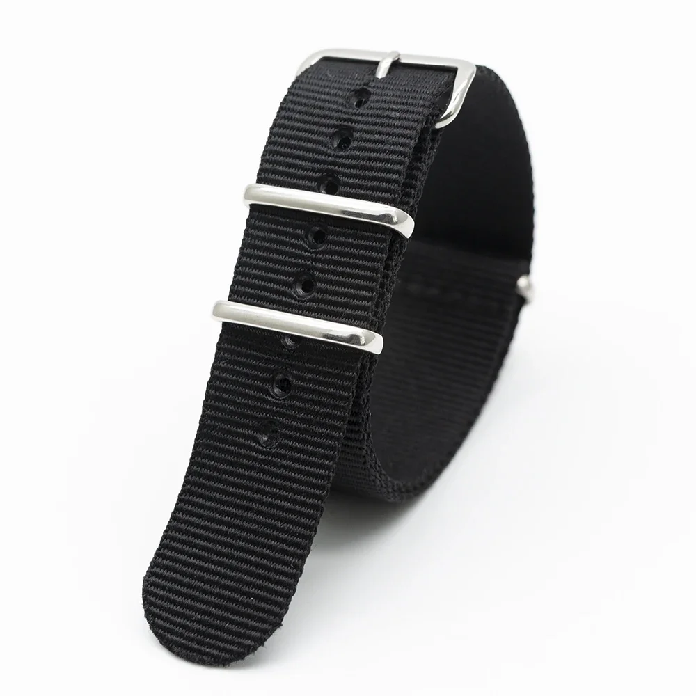 黒ナイロン時計バンド機械式時計スポーツブレスレット交換ストラ - Nylon Nato Strap のレビューと価格