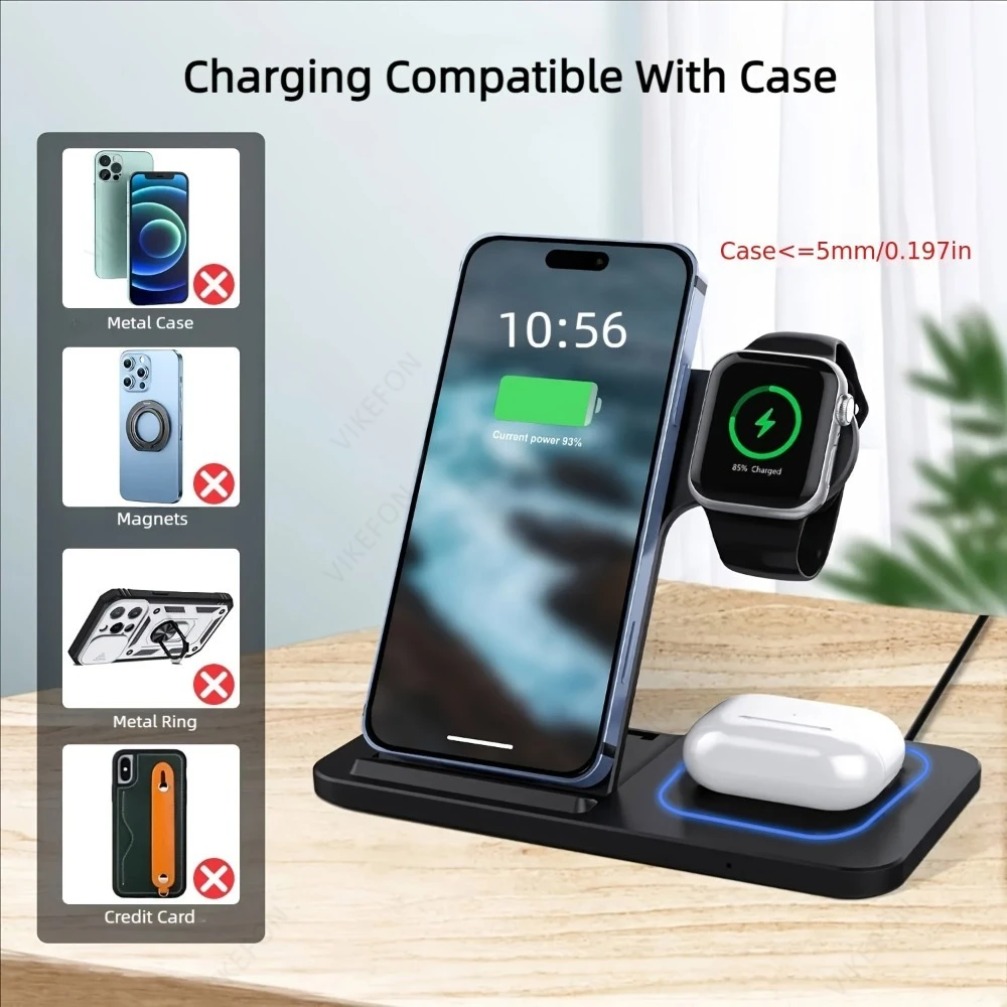 折りたたみ式3in1ワイヤレス充電ステーション iPhone - Smartwatch Ac のレビューと価格