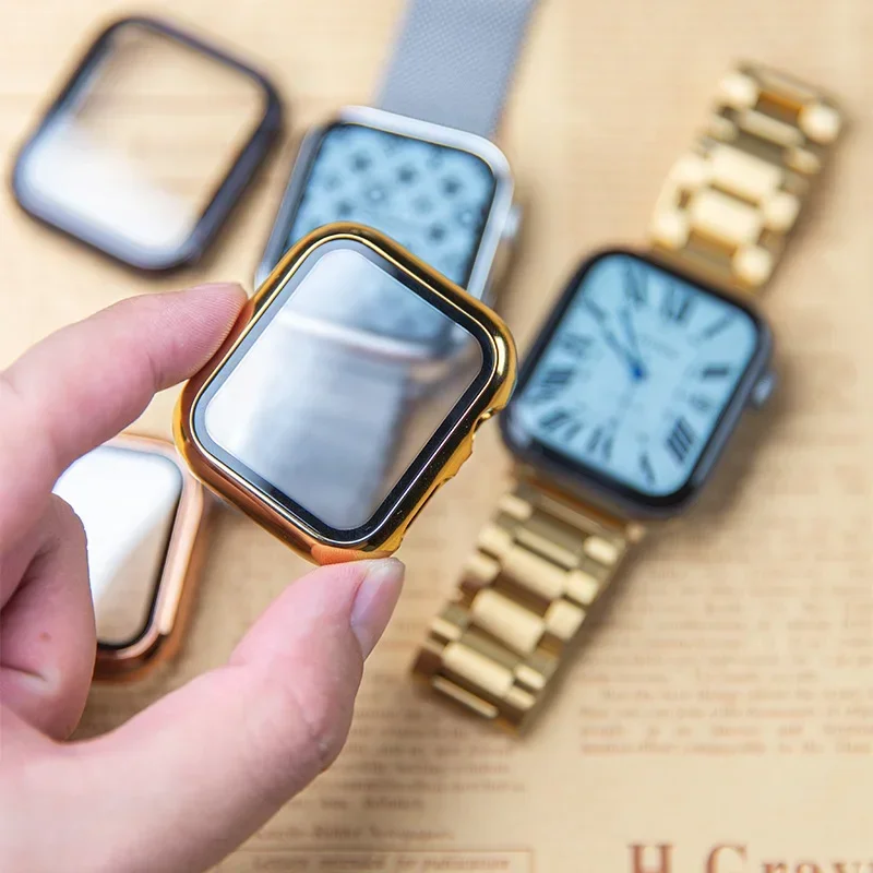 Apple Watch用ガラスおよびケース,保護バンパー,i - Smartwatch Icon のレビューと価格
