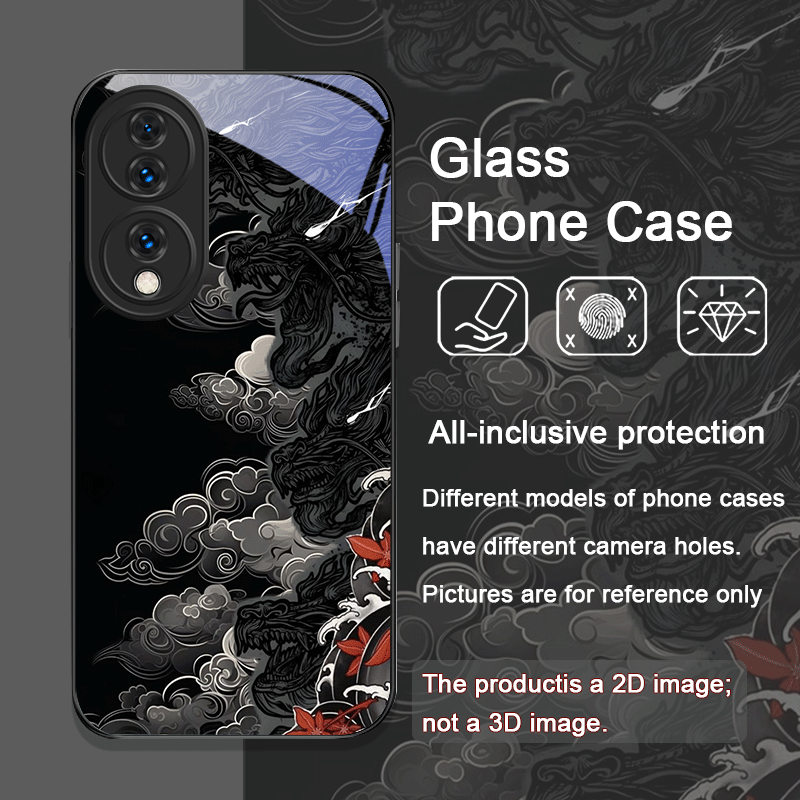 美的でクールな黒龍プリントの強化ガラス製スマホケース Hua - Huawei Nova 12 のレビューと価格